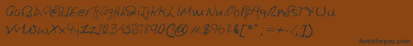 Czcionka Ronsfont – czarne czcionki na brązowym tle