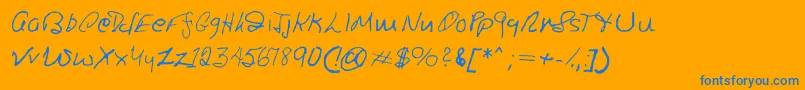 Ronsfont Font – Blue Fonts on Orange Background