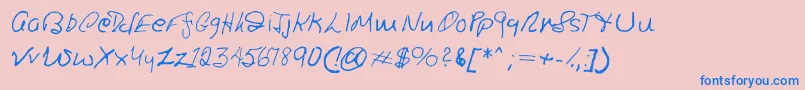 Ronsfont Font – Blue Fonts on Pink Background