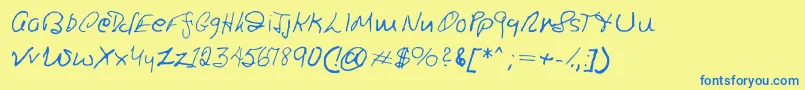 Ronsfont Font – Blue Fonts on Yellow Background