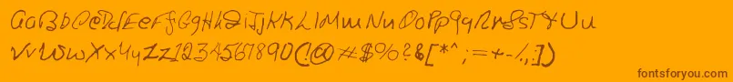 Ronsfont Font – Brown Fonts on Orange Background
