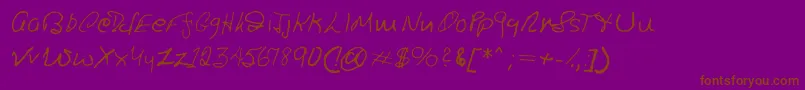 Ronsfont-fontti – ruskeat fontit violetilla taustalla