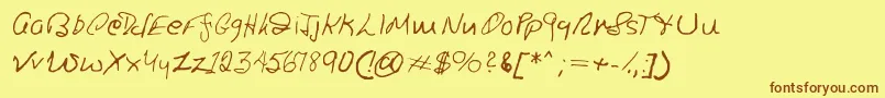 Ronsfont Font – Brown Fonts on Yellow Background