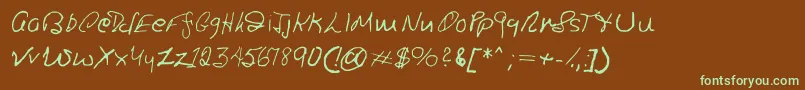 Шрифт Ronsfont – зелёные шрифты на коричневом фоне