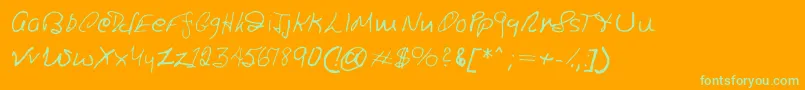 Ronsfont Font – Green Fonts on Orange Background