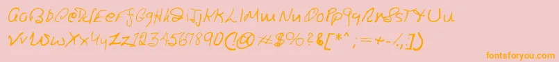Ronsfont Font – Orange Fonts on Pink Background