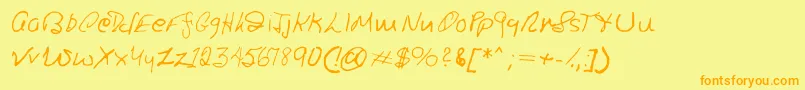 Ronsfont Font – Orange Fonts on Yellow Background