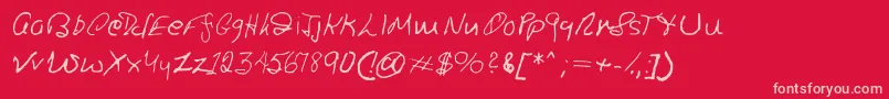 Ronsfont Font – Pink Fonts on Red Background