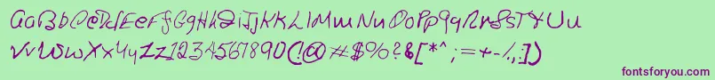Ronsfont Font – Purple Fonts on Green Background