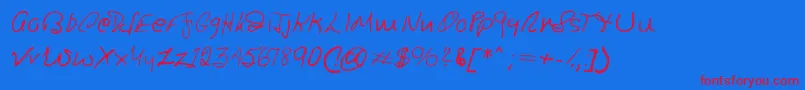 Ronsfont Font – Red Fonts on Blue Background