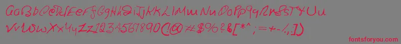 Ronsfont Font – Red Fonts on Gray Background