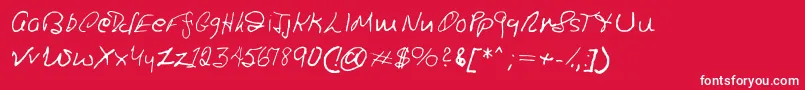 Ronsfont-Schriftart – Weiße Schriften auf rotem Hintergrund