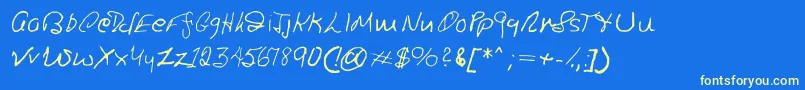 Ronsfont Font – Yellow Fonts on Blue Background