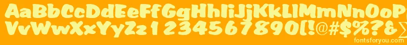 AccentDb Font – Yellow Fonts on Orange Background