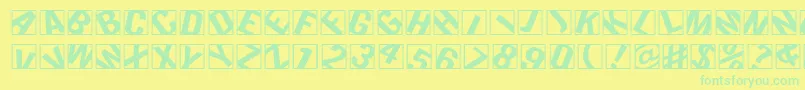 Lola-Schriftart – Grüne Schriften auf gelbem Hintergrund