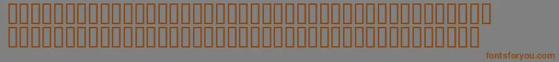 フォントMr.Fixby – 茶色の文字が灰色の背景にあります。