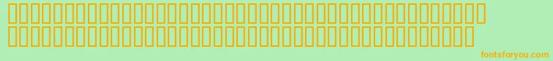 フォントMr.Fixby – オレンジの文字が緑の背景にあります。