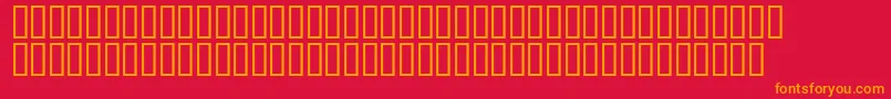 フォントMr.Fixby – 赤い背景にオレンジの文字