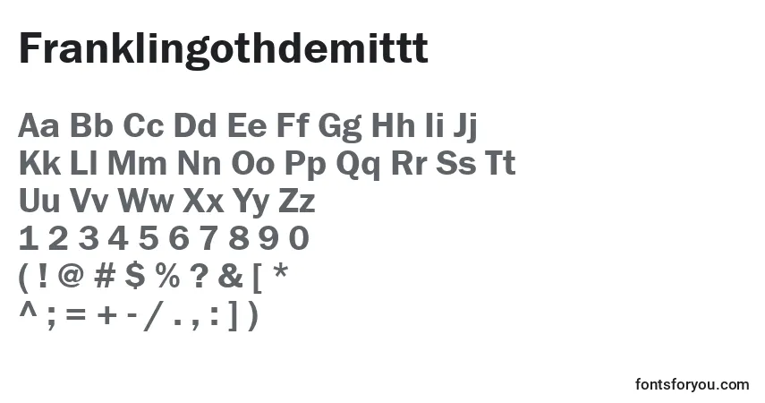 Franklingothdemitttフォント–アルファベット、数字、特殊文字