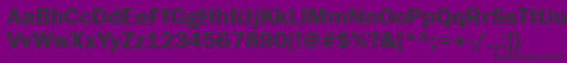 Franklingothdemittt-Schriftart – Schwarze Schriften auf violettem Hintergrund