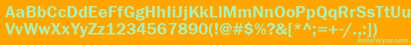 Franklingothdemittt Font – Green Fonts on Orange Background