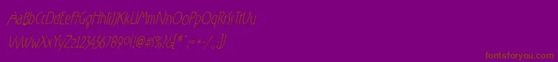 Fonte Rxzf – fontes marrons em um fundo roxo