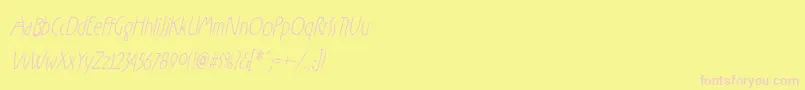 Rxzf-Schriftart – Rosa Schriften auf gelbem Hintergrund
