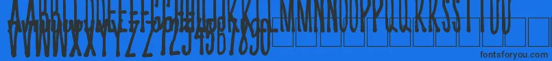 Kriips Font – Black Fonts on Blue Background