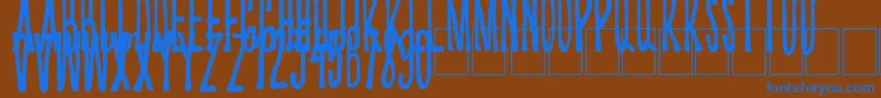 Kriips Font – Blue Fonts on Brown Background