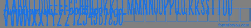 フォントKriips – 灰色の背景に青い文字