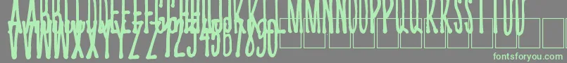 Kriips Font – Green Fonts on Gray Background