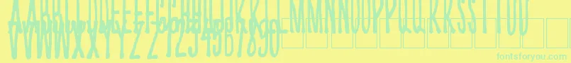 Kriips Font – Green Fonts on Yellow Background