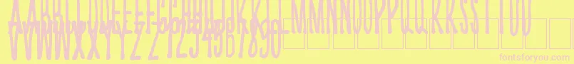 Kriips Font – Pink Fonts on Yellow Background