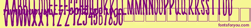 Kriips Font – Purple Fonts on Yellow Background