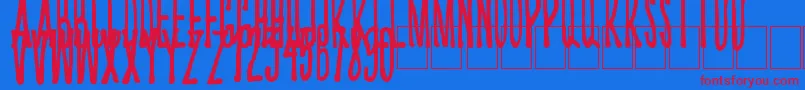 フォントKriips – 赤い文字の青い背景