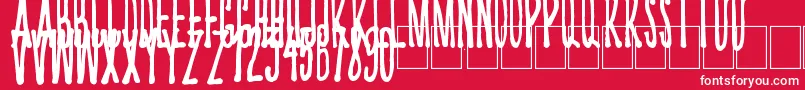 フォントKriips – 赤い背景に白い文字