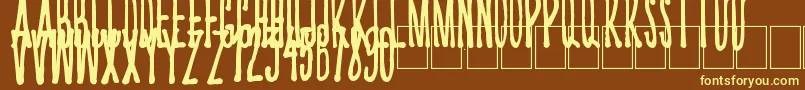 Kriips Font – Yellow Fonts on Brown Background