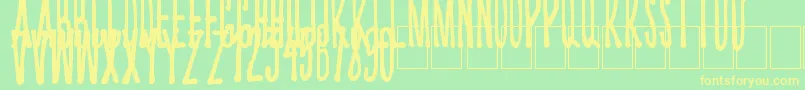 Kriips Font – Yellow Fonts on Green Background