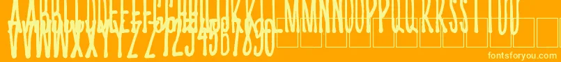 フォントKriips – オレンジの背景に黄色の文字