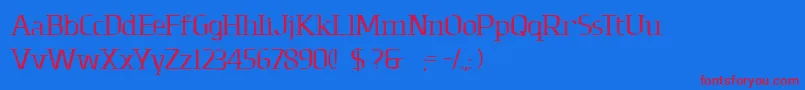 Dolomites Font – Red Fonts on Blue Background