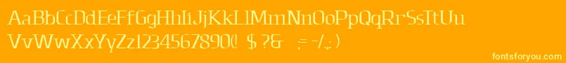 Dolomites Font – Yellow Fonts on Orange Background