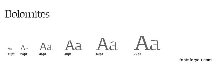 Размеры шрифта Dolomites