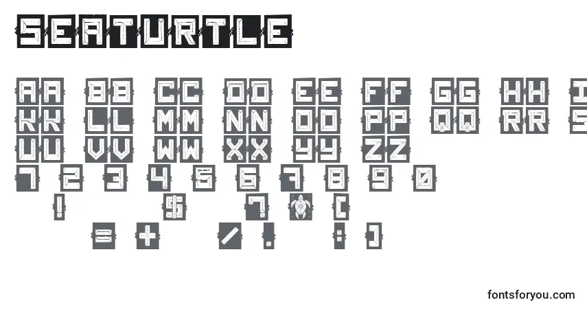 A fonte Seaturtle – alfabeto, números, caracteres especiais