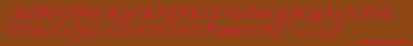 Youreinvitedheavy-Schriftart – Rote Schriften auf braunem Hintergrund
