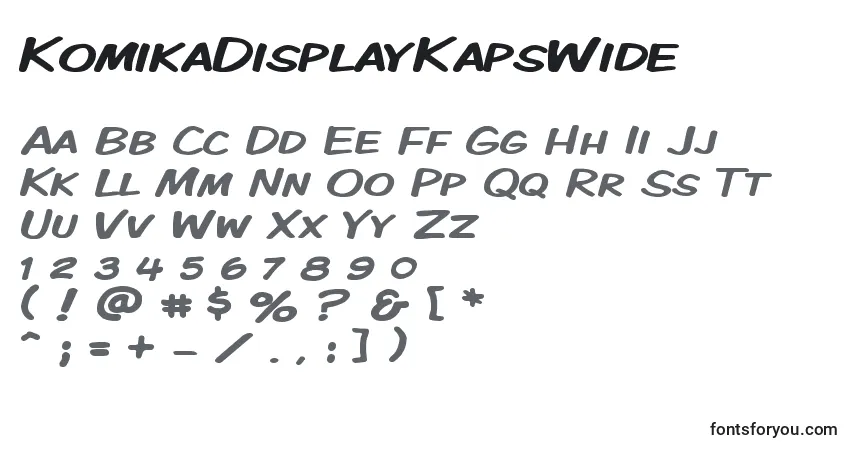 Шрифт KomikaDisplayKapsWide – алфавит, цифры, специальные символы