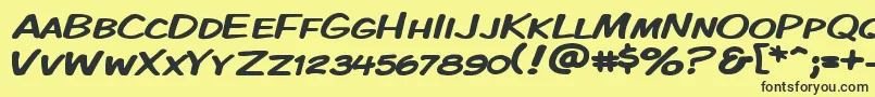 KomikaDisplayKapsWide Font – Black Fonts on Yellow Background