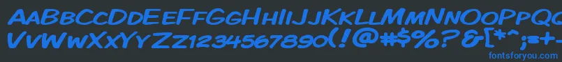 KomikaDisplayKapsWide Font – Blue Fonts on Black Background