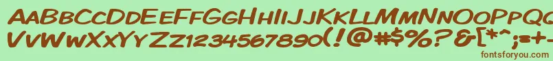 KomikaDisplayKapsWide Font – Brown Fonts on Green Background