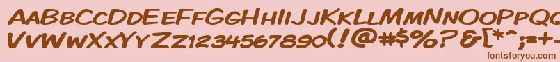 KomikaDisplayKapsWide Font – Brown Fonts on Pink Background