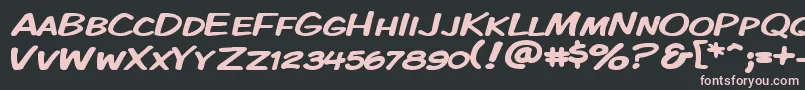 Weitere Informationen zur KomikaDisplayKapsWide-Schriftart KomikaDisplayKapsWide-Schriftart – Rosa Schriften auf schwarzem Hintergrund